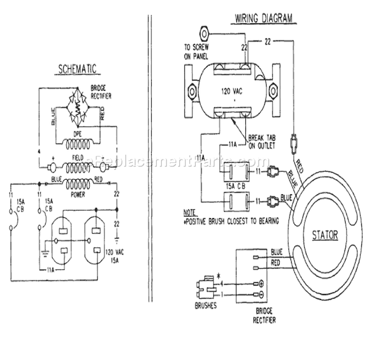 Page B Diagram and Parts List for 9419-0 S2400 Briggs and Stratton Generator